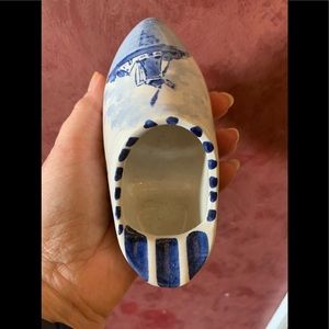 Vintage Delft Blue Dutch Shoe
